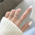 thumbnail image 3 of Chicmine 5Pcs Finger Rings Wavy Japan Korean Style Faux Pearls Jewelry Electroplating Stackable Rings Set for Wedding Party Banquet Prom, 3 of 11