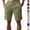 Army Green, variant on Men Linen Shorts Summer Casual Vintage Shorts Outdoor Knee Length Short Pants Elastic Waist Wide Leg Bottom (Khaki, 3XL)