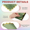 thumbnail image 3 of Uxcell 50 Pcs Scalloped Cocktail Napkins with Gold Foil Edges, 5 x 5 Inch Disposable Scalloped Paper Napkins for Wedding Engagement Anniversary Party Tableware Decorations, Shallow Green, 3 of 7