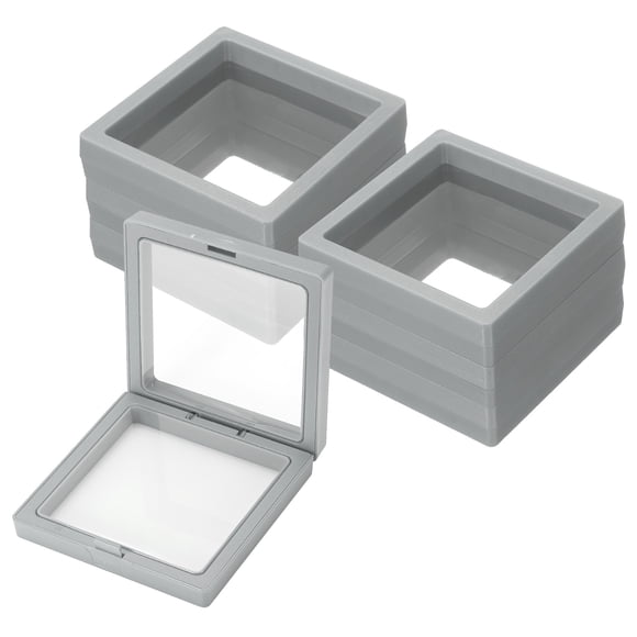 Uxcell 20 Pcs Caja de Almacenamiento para Uñas Postizas, Caja de Exhibición para Uñas, Organizador para Arte de Uñas, Regalos de Joyería, Suministros de Almacenamiento para el Hogar, Gris
