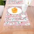 thumbnail image 5 of LNWH Christmas Pink Cartoon Snowman Pattern Placemats, 1 PCS Heat Resistant Washable PVC Table Mats, 18"x12", 5 of 6