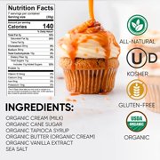 King's Cupboard Organic Caramel Sauce, 7.7 oz - The Perfect Sauce for Ice Cream, Fruit Dip, Topping Desserts, Caramel Drizzle for Coffee - Gluten-Free, Kosher, Organic, All Natural
