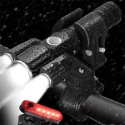 USB Rechargeable Bike Light Super Bright Bicycle Lights Headlight Triple Flashlight Front Light Waterproof - Riding Cycling Camping