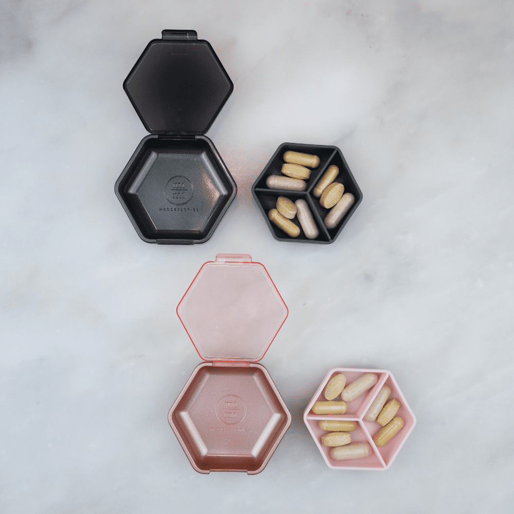 Petite Pillbox | Set of 2 | Pocket Sized Travel Pill Organizer by Mimi Medcessories | Rose and Steele