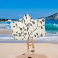 thumbnail image 2 of Yayeee Kids Hooded Towels Toddler Soft Absorbent Beach Bathing Wrap 50" x 23.5", Leaves Pattern, 2 of 5