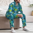 thumbnail image 7 of Naloa Shark And Leaves Men’s Pajamas Set - Long Sleeve Button Down Sleep Shirt and Pajama Bottoms Sleepwear Set-Medium, 7 of 7