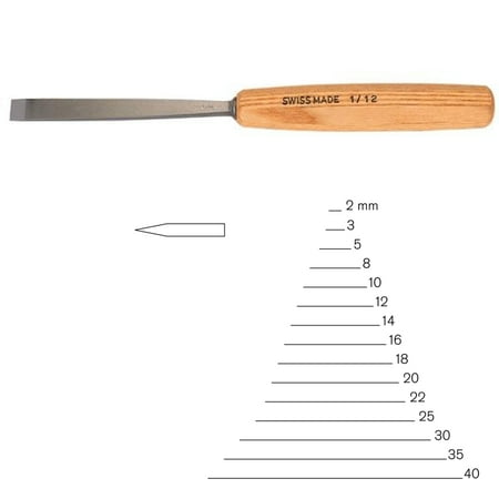 

PFEIL Swiss Made 8mm # 1 Sweep Straight Chisel - Double Bevel