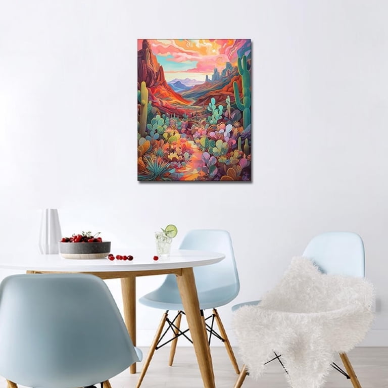 Por La Playa Por Números De Pintura Al óleo Abstracta De 16x20 Enmarcado Láminas