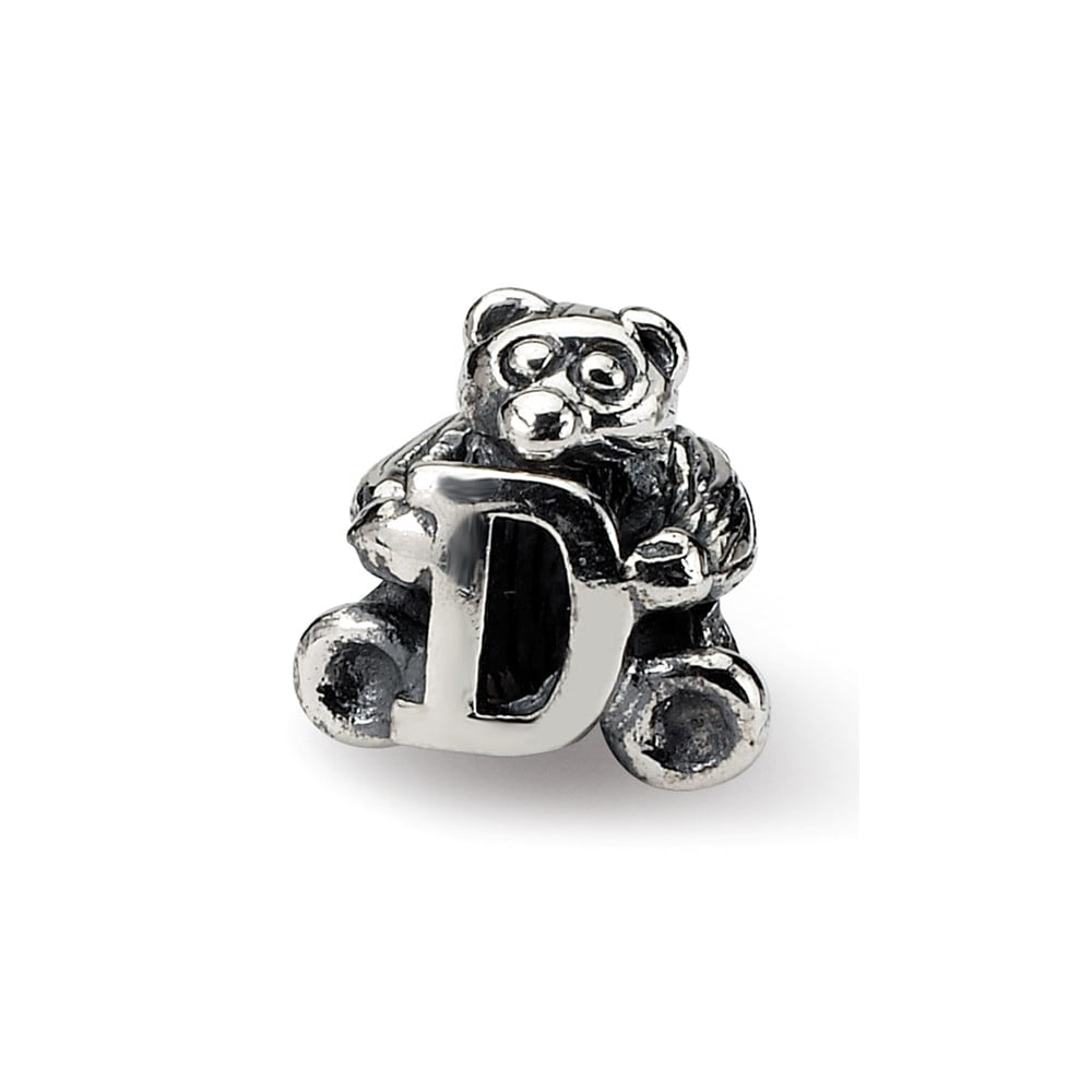 925 Sterling Silver Reflections Kids Letter D Bead; for Adults and Teens; for Women and Men