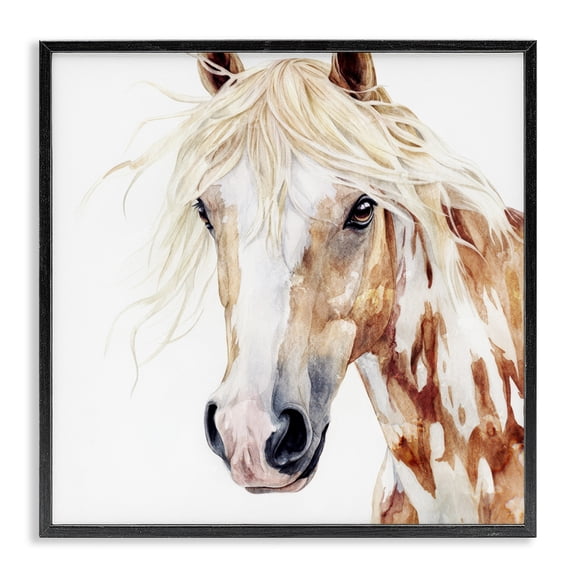 Stupell Industries Majestic Mane Spotted Horse Black Framed Giclee Art, design by Svetlana Aleynikova