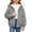 Gray, variant on SERTGUTR Girls Leopard Print Hooded Sweatshirt, Zip Up Fleece Jacket with Pockets, Long Sleeve Casual Outerwear, Everyday School Outdoor Warm Coat