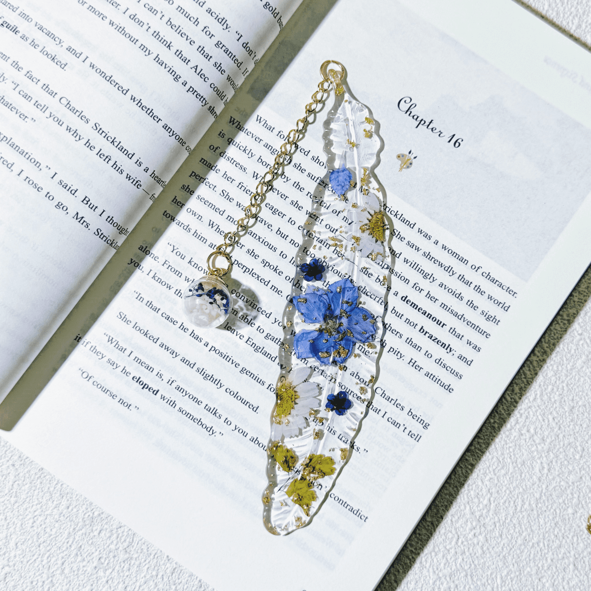 Feather Bookmark Book Mark Women Gift, Pressed Flowers Resin Bookmarks, Reading Accessory