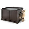 thumbnail image 1 of Costway Cat Litter Box Cabinet Furniture Cat Washroom Storage Bench, 1 of 9
