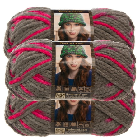 Lion Brand Yarn (3 Pack) Wool Ease Thick & Quick Super Chunky Yarn For Knitting Crocheting Soft Yarn Bulky