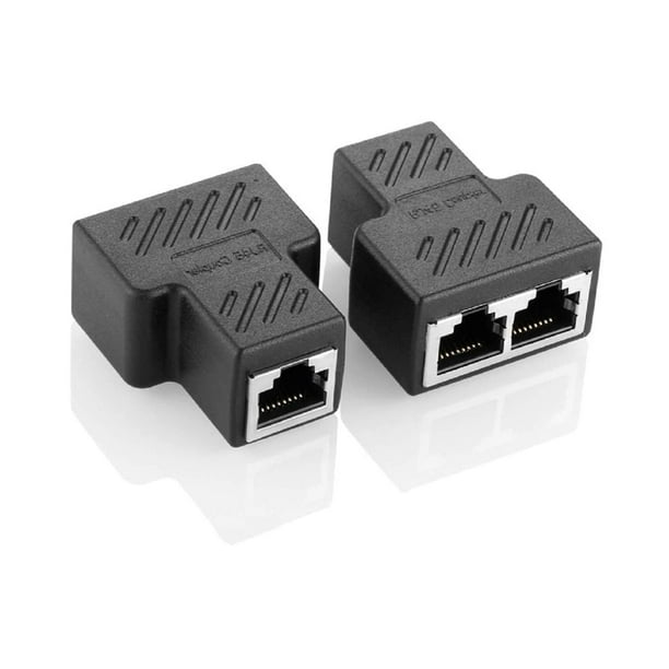 RJ45 Splitter, 1 to 2 Extender Connector Female to 2