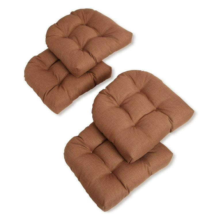 Blazing Needles Reo Solid U-Shaped Outdoor Chair Cushion - Set of 4 