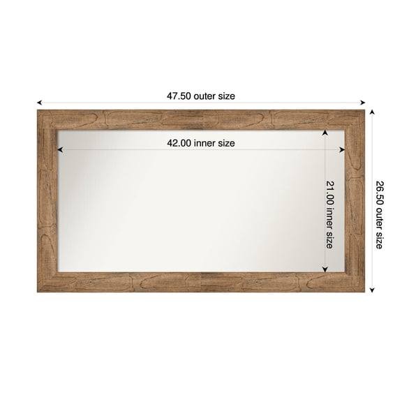 Amanti Art Custom Wall and Bathroom Mirror (26.5 x 47.5 in.), Owl Brown Frame