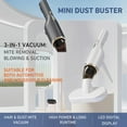 thumbnail image 6 of Cordless Car Vacuum Cleaner with UV Light, 2-in-1 Suction & Blower, Mini Handheld Vacuum with HEPA Filter, LED Light, USB-C Rechargeable, 4 Nozzles for Deep Cleaning Home, Sofa, Pet Hair, Keyboard, 6 of 7
