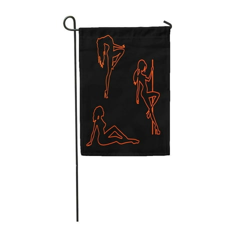 LADDKE Neon of Silhouettes Pole Dancers Girls Erotic Symbol Garden Flag Decorative Flag House Banner 12x18 (The Best Pole Dancer)
