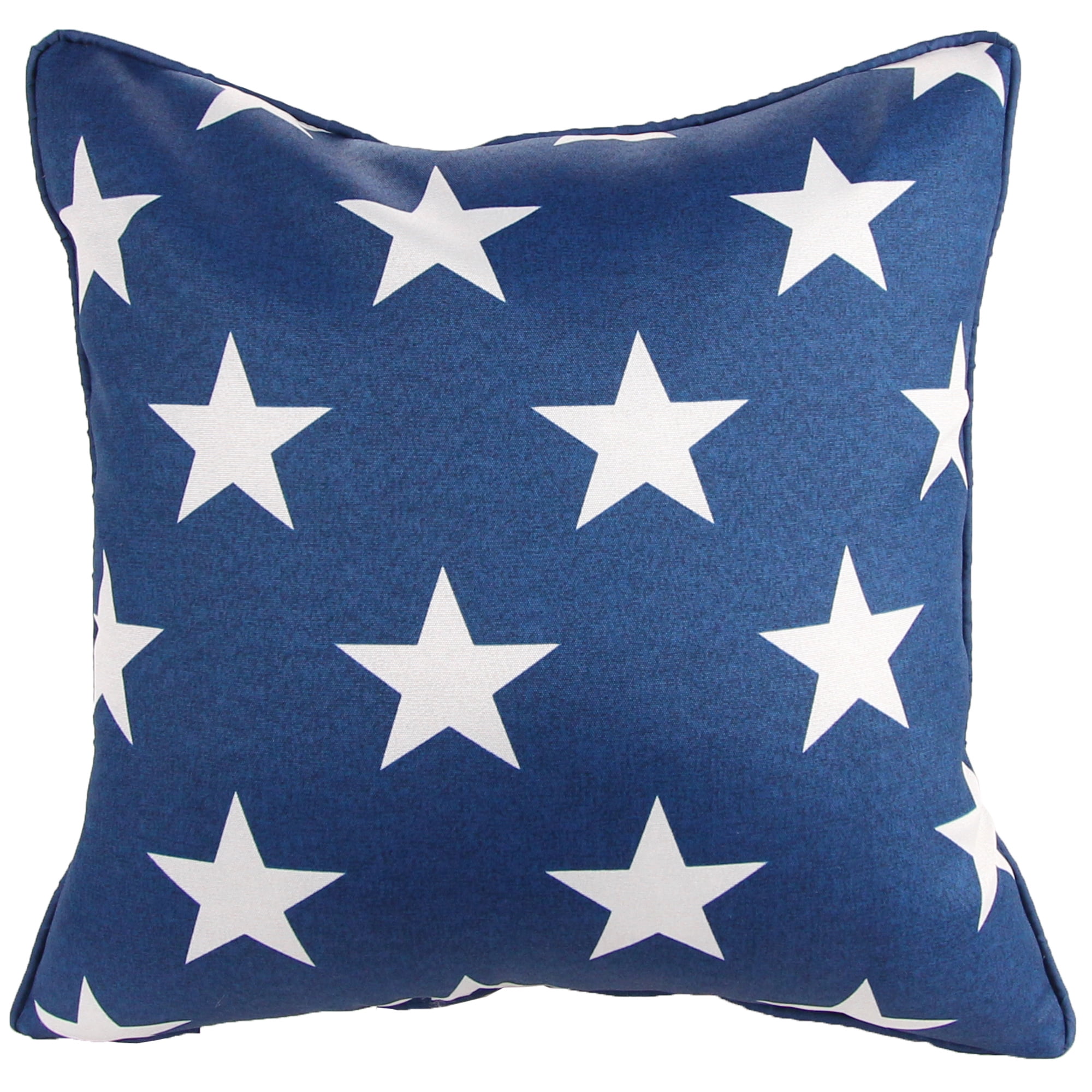 Jordan Manufacturing 18" x 18" Red, White and Blue Stars and Stripes Outdoor Throw Pillow (2-Pack)