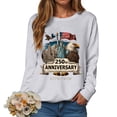 thumbnail image 4 of Leey-World 250 Years America Anniversary 250th Independence Day Freedom T-Shirt Fourth Of July Shirts for Women(Light Gray,L), 4 of 9
