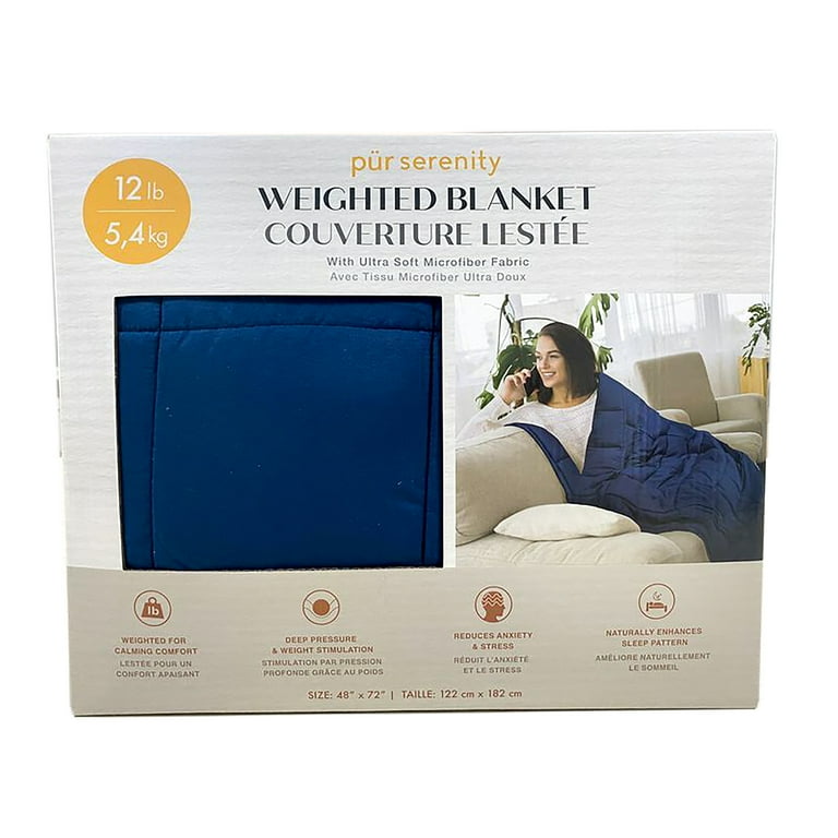 Primat Comfort Navy 12 lbs Microfiber Weighted Blanket 48