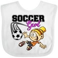 thumbnail image 3 of Inktastic Soccer Girl Girls Baby Bib, 3 of 4