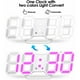thumbnail image 2 of Despertador digital LED 3D, reloj digital 3D, reloj de pared electrónico, despertador digital LED 3D, despertador digital LED moderno, reloj de escritorio con hora, temperatura y fecha, carga USB, col, 2 of 4