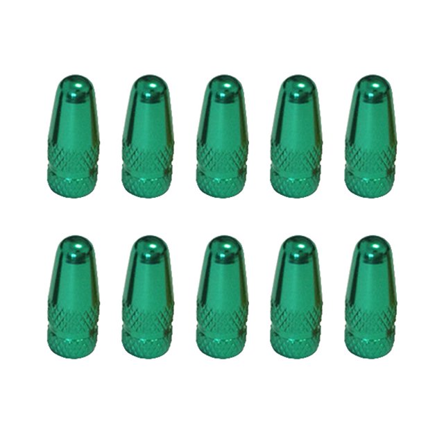 10 Pieces Bike Tire Caps Dustproof Color Cycling Air Cover Protective Fittings Aluminum Alloy Solid Color Rim Stem Covers for Replacement Green