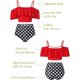 thumbnail image 5 of Conjunto de bikini con volantes de cintura alta,Trajes de baño con control de barriga para mujer,Hombros descubiertosXL, 5 of 5