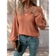 thumbnail image 4 of Suéteres de Cuello en V para Mujer, Suéteres Casuales de Larga con Cuello en V y Estampado de Leopardo, Tops de Suéter Naranja-Rojo L, 4 of 8