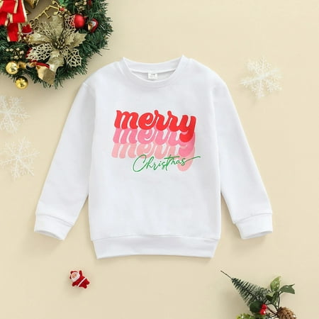 

Cathalem Fear of A Planet Sweatshirt Kids Toddler Baby Girls Boys Autumn Winter Christmas Print Cotton Long Clothes Boys 4t Childrenscostume White 2-3 Years