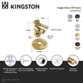 thumbnail image 4 of Kingston Brass CC53301DLK 5/8-Inch O.D. Comp x 3/8-Inch O.D. Comp Quarter-Turn Angle Shut-Off Valve with Flange in Polished Chrome, 4 of 5
