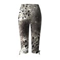 thumbnail image 5 of Womens Relaxed Fit Pants by Generic Summer Casual Drawstring Solid Cropped Cargo Pants, Black, Size XL, 5 of 5