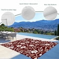 thumbnail image 3 of Red White Floral Outdoor Rug 4x6 Ft - Reversible Patio Rug Outdoor Camping Rugs, Farmhouse Retro Botanical Leaves Washable Indoor Outdoor Area Rugs, Non-Slip Outdoor Carpet Runner for Deck/Porch, 3 of 8