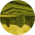 thumbnail image 1 of Ahgly Tapis Rond Lavable en Machine Intérieur Transitionnel Vert Armée, 5 Pieds Rond, 1 of 7