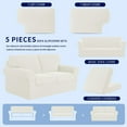 thumbnail image 6 of Subrtex Sofa Slipcover Sets 5 Pieces Stretch Couch Cover Backrest Cushion Covers (Loveseat, White), 6 of 6