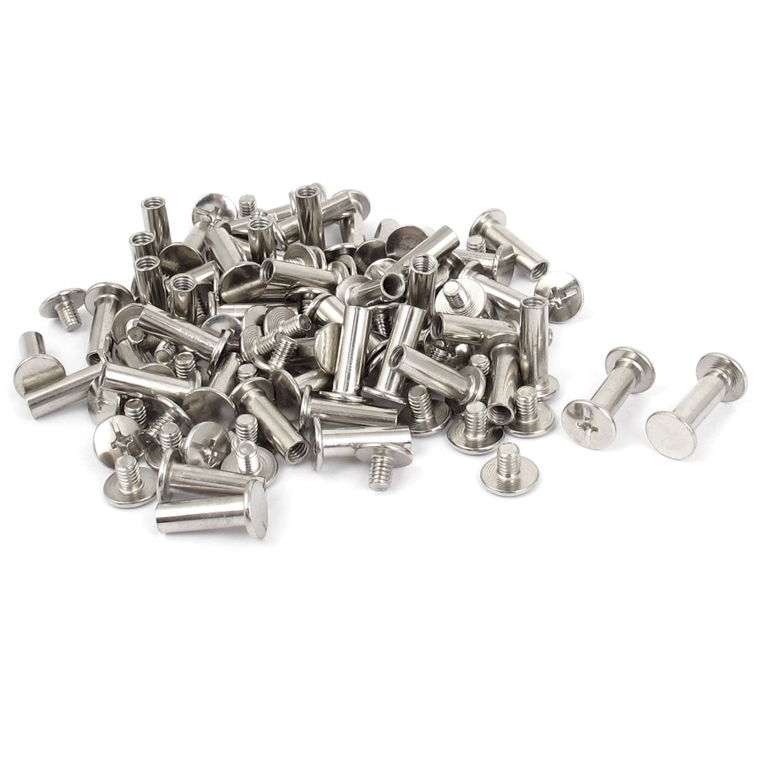 50pcs M5x15mm Nickel Plated Binding Screw Post for Scrapbook Photo