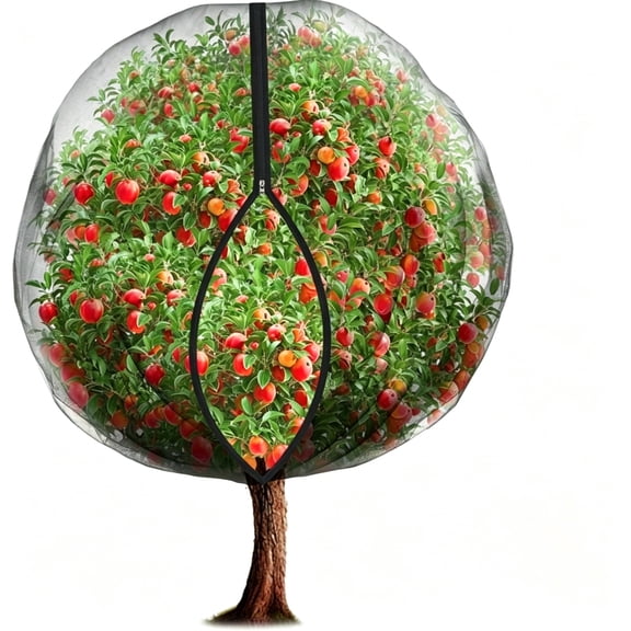 Plant Protection Netting with Drawstring Closure Breathable Garden Mesh Cover for Fruit Trees and Vegetables 4x4.6 Ft Black