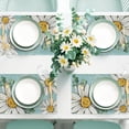 thumbnail image 5 of 4pcs Sunflower Daisy Flower Placemats Table Mats Durable Washable Rustic Linen Vintage Placemats for Home Dinner Party Camping Wedding Table Decoration 12 x 18 inches, 5 of 6