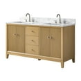 thumbnail image 5 of Vanity Art 60" Bathroom Vanity with Sinks and Engineered Marble Top, Freestanding Storage Cabinet with 2 Drawers, 2 Shelves and 1 Flip Down Tray, 5 of 10