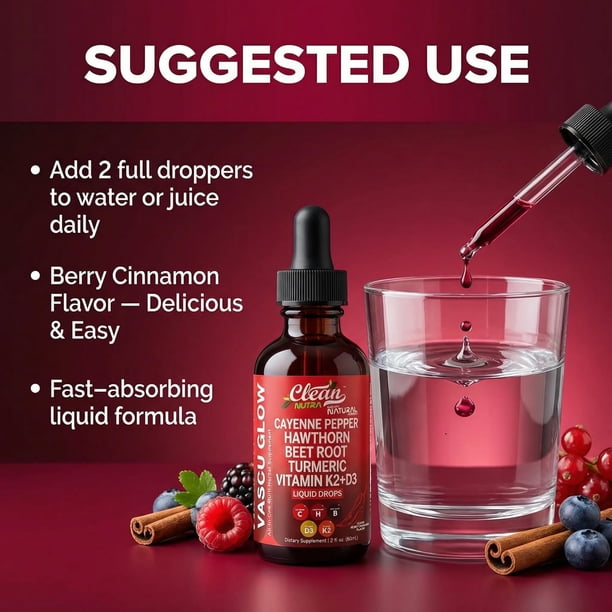 Clean Nutra Cayenne Pepper Drops Supplement Liquid + Hawthorn
