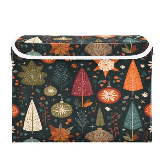 Storage Box With Lid 16.5x12.6x11.8In Foldable Stacked Household Storage Box Christmas Elements Beautiful