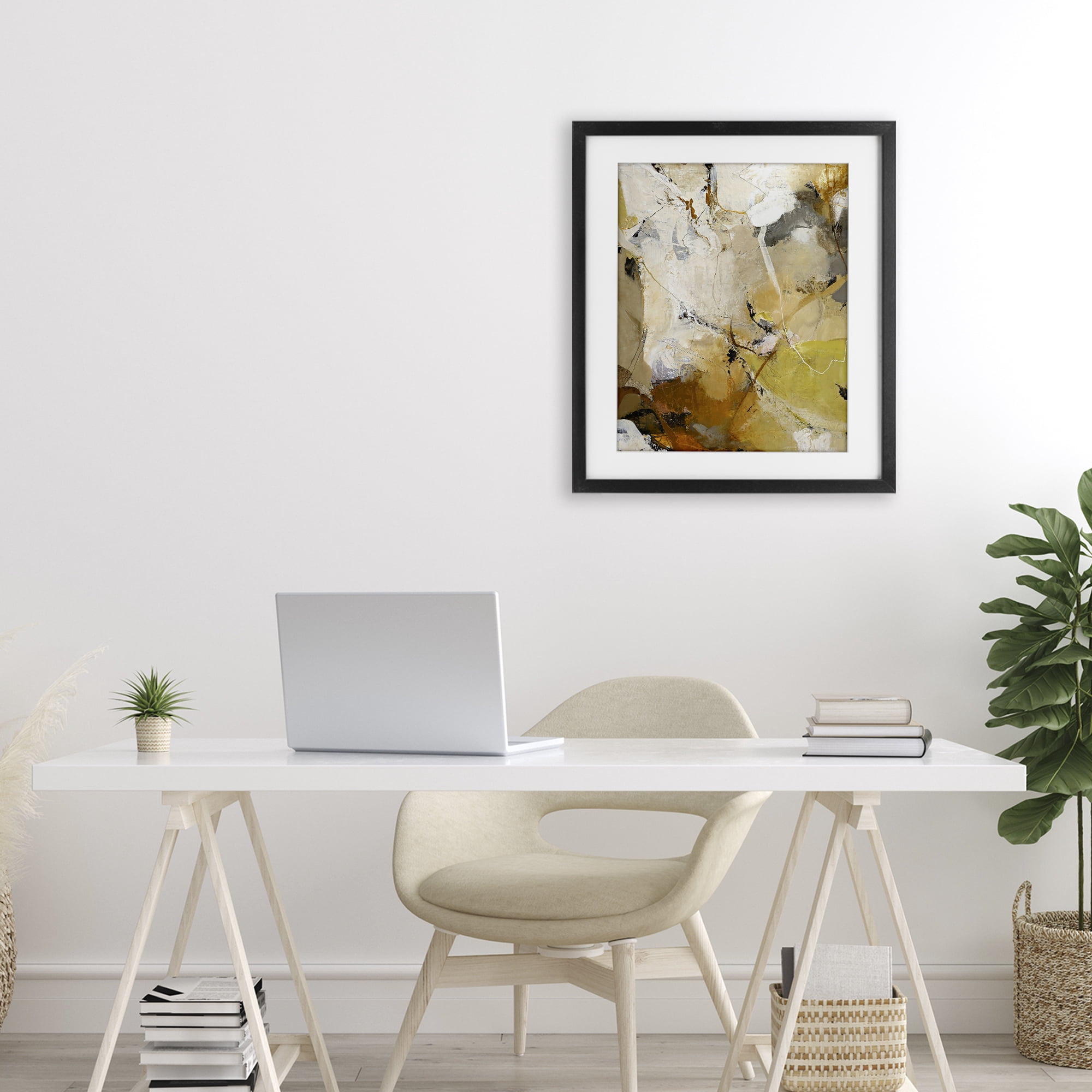 Stupell Industries Warm Earth Tones In Motion Black Framed Print Under Glass, design by Design Fabrikken