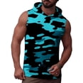 thumbnail image 6 of Men's Camo Workout Hooded Tank Tops Sleeveless Gym Training Hoodies Bodybuilding Muscle Cut Off T Shirt, 6 of 9