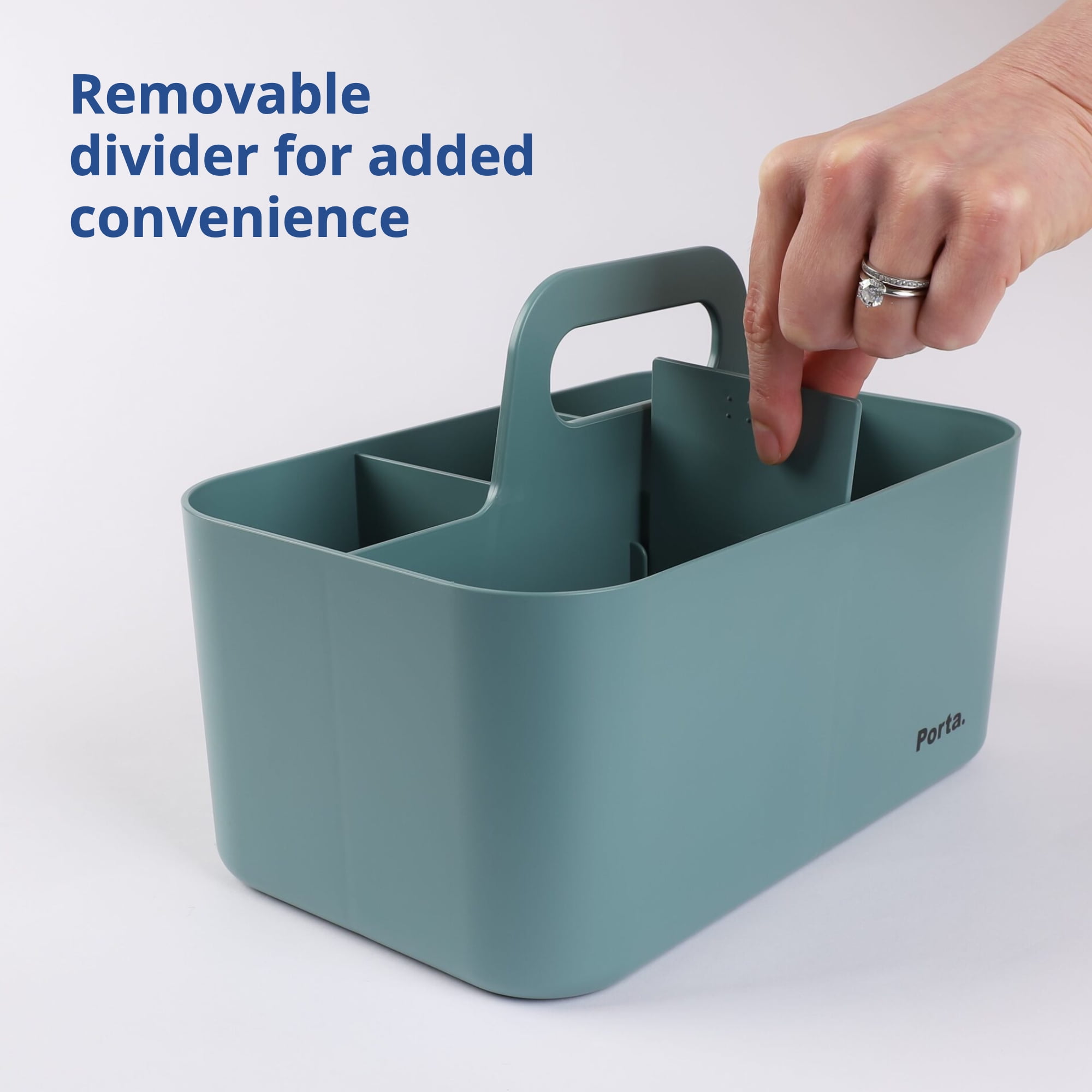 BLUE GINKGO Plastic Storage Caddy Organizer | Multipurpose, Portable, Stackable | (Rectangle) Green