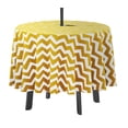 thumbnail image 1 of Vargottam Nappe Ronde Intérieure/extérieure 58 Pouces avec Trou pour Parasol et Fermeture Éclair, Nappe Imperméable, Nappes pour Table de Jardin - Jaune, 1 of 7
