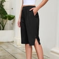 thumbnail image 5 of Livrdious Bermuda Shorts for Women High Waisted Wide Leg Loose Fit Shorts Womens Summer Linen Shorts with Pockets, Knee Length, S–5X, 5 of 8