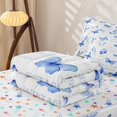 thumbnail image 5 of Erosebridal Vintage Blue Butterfly Zipper Twin Comforter Sets with Fitted Sheet and 2 Pillowcases for Girls, Lavender Bloom Zipper Bedding Set, Stars Reversible, 4 Pieces, 5 of 7