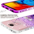 thumbnail image 5 of Cute Phone Case for LG Stylo 5 / Stylo 5 Plus Case w[Temper Glass] Liquid Glitter Bling Diamond Bumper Girls Women for LG Stylo 5 / Stylo 5 Plus - Clear/Purple, 5 of 5